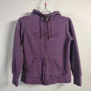 Carhartt Sweatshirt Women's Plum Clarksburg Zip Front Sweater 100704 502 Medium